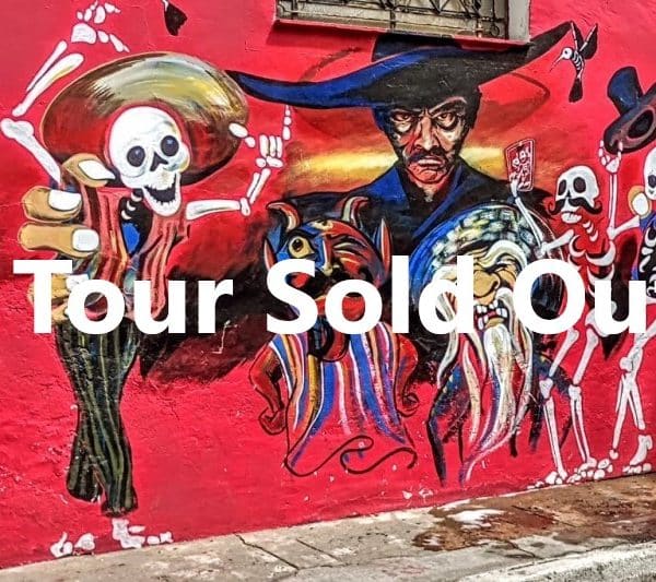 Murals in Atlixco celebrating Day of the Dead in Puebla with colorful tradition"