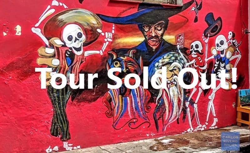 Murals in Atlixco celebrating Day of the Dead in Puebla with colorful tradition"